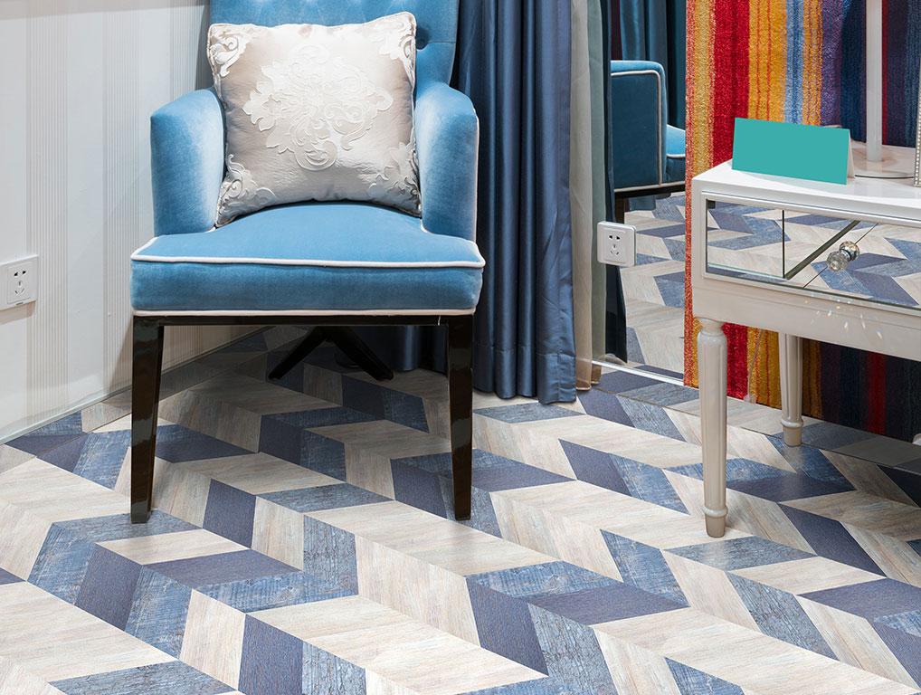 Пробковое покрытие CorkStyle Chevron Blue замковое