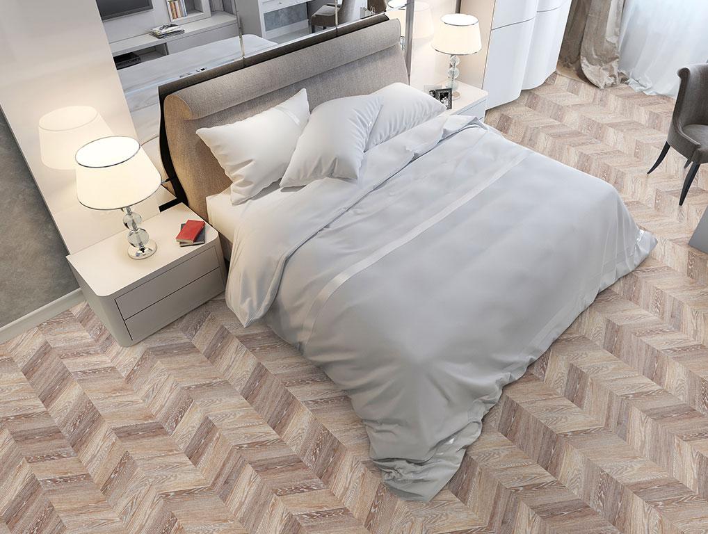 Напольное пробковое покрытие CorkStyle Chevron Brown клеевое