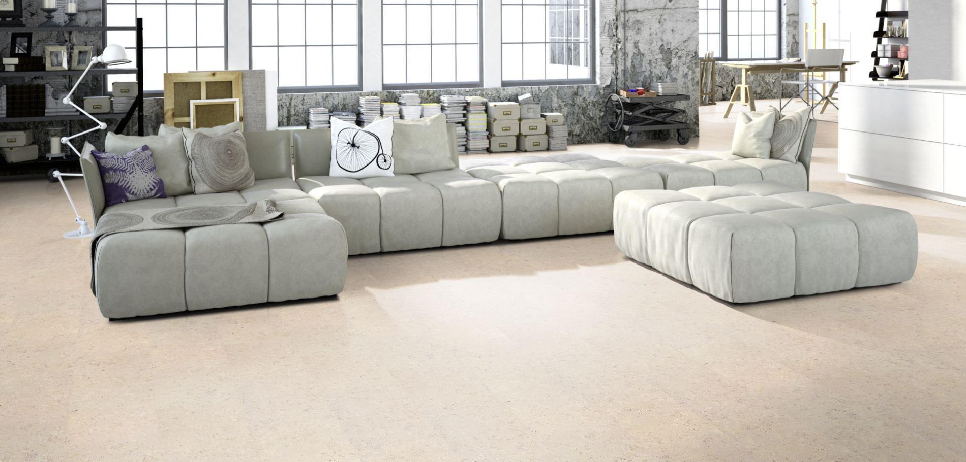 Напольное пробковое покрытие CorkStyle EcoCork Madeira White клеевое